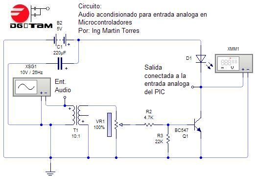 entrada analoga para pic musica